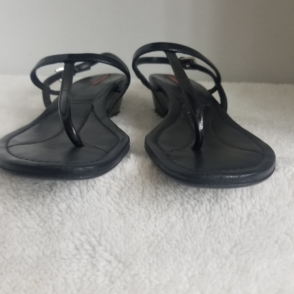 PRICE DROP-Vintage Prada Black Patent leather wedge sandals - Picture 2 of 9